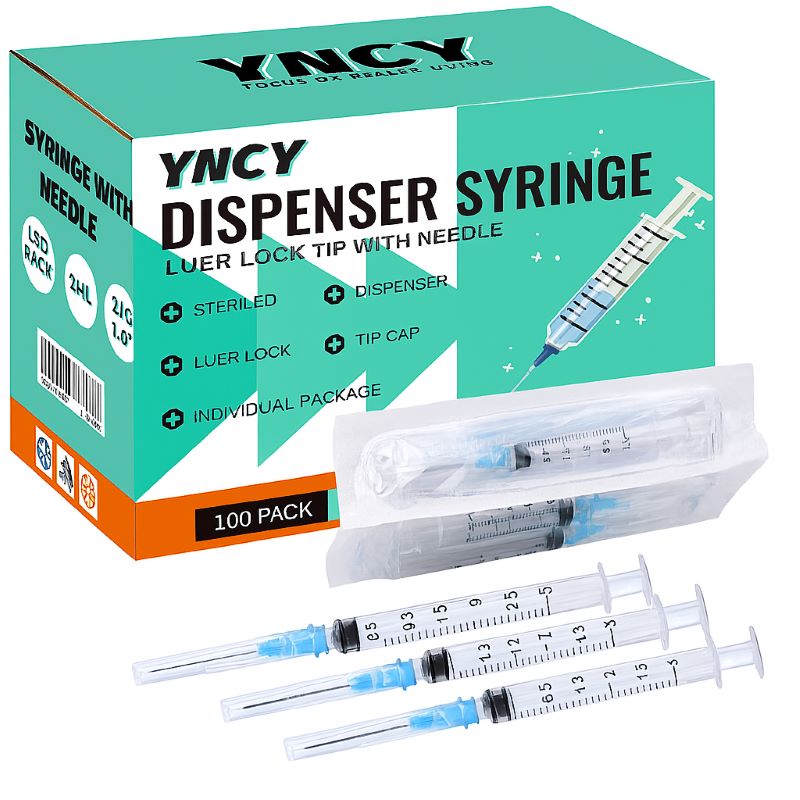 100 pack 3 mL Disposable Syringe with 23 Ga 1″ Needle For Pet